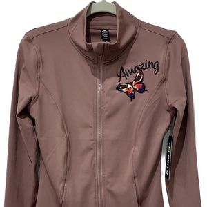 Embroidered Butterfly Yoga Jacket